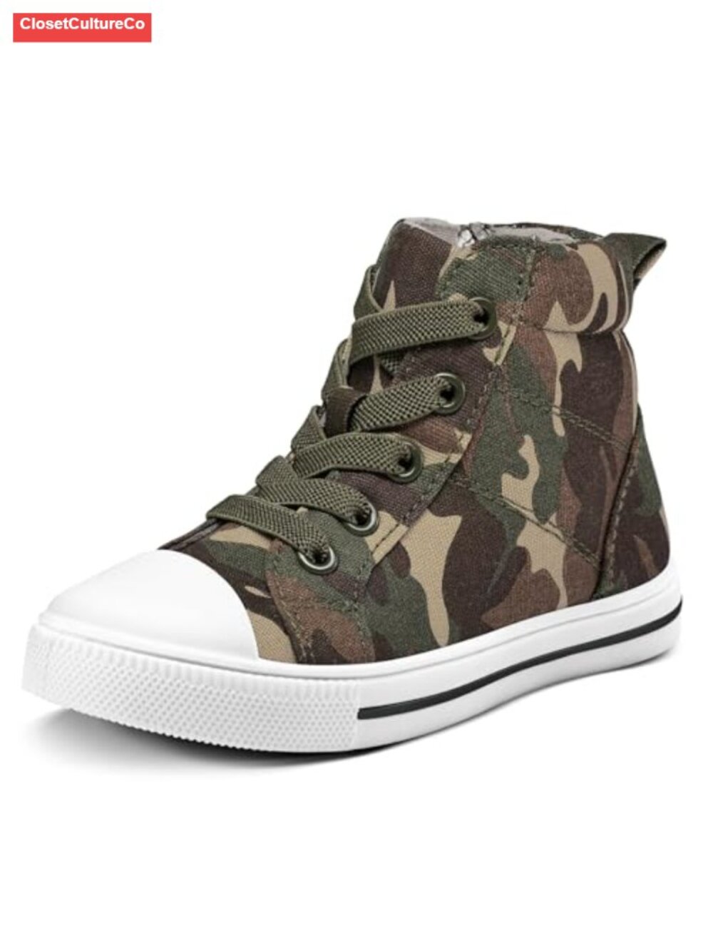 Toddler High Top Sneakers Kids Boys Girls Canvas Zipper Closure Sneakers